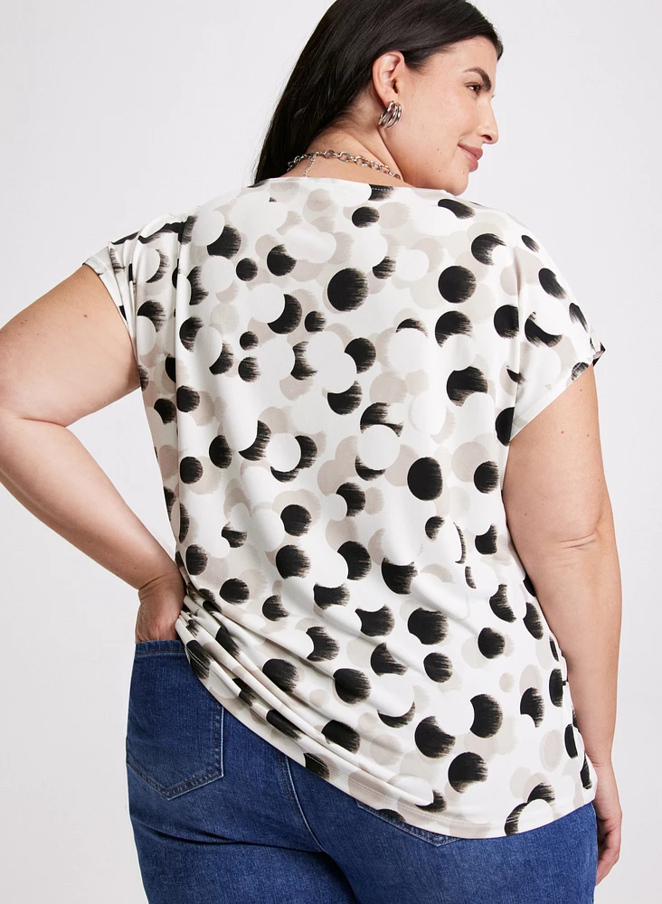 Brushed Dot Print Top