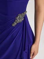 Jeweled Detail Off-Shoulder Dress