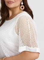 Haut en crochet à manches courtes
