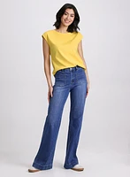 Metallic Button T-Shirt
