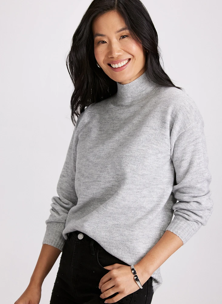 Pull en tricot à col montant