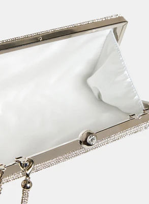 Rectangular Rhinestone Clutch