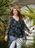 Leaf Print Asymmetric Tunic