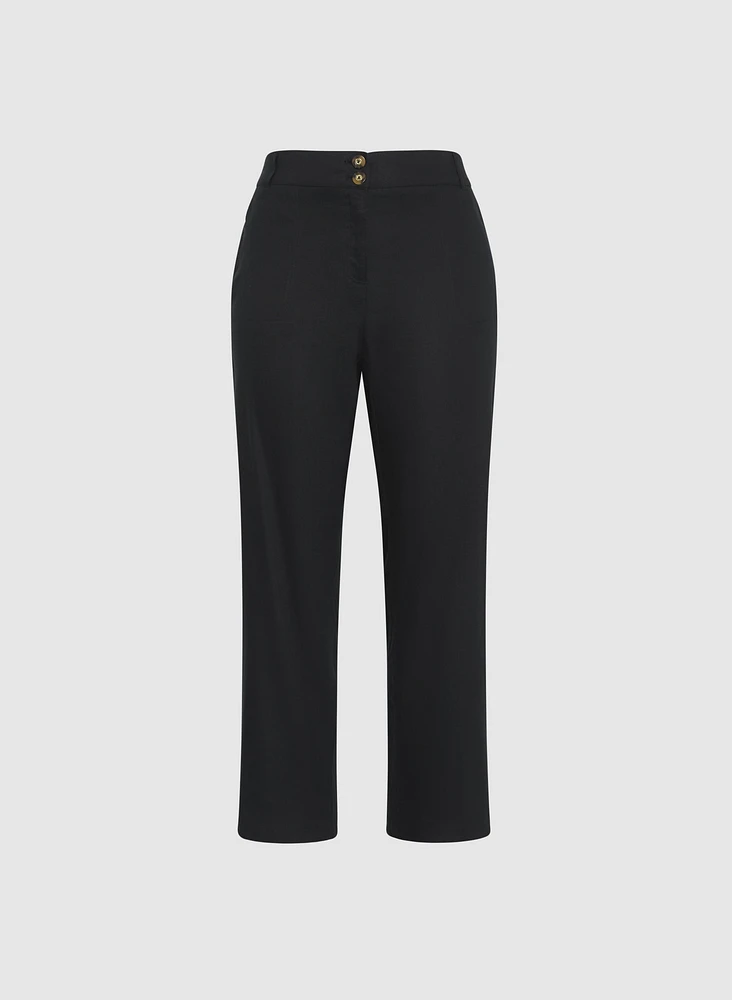 Olivia Stretch-Linen Wide-Leg Pants