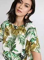 Haut à motif de feuilles tropicales