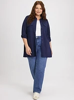 Jersey Button-Down Blouse