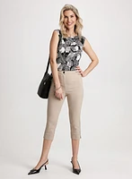 Sleeveless Leaf Print Top