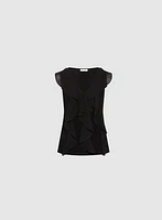 Sleeveless Ruffle Front Top