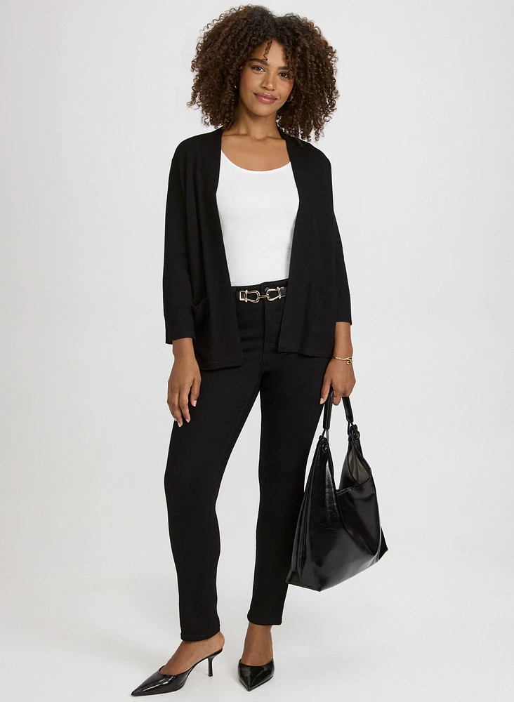 Short Open Front Cardigan