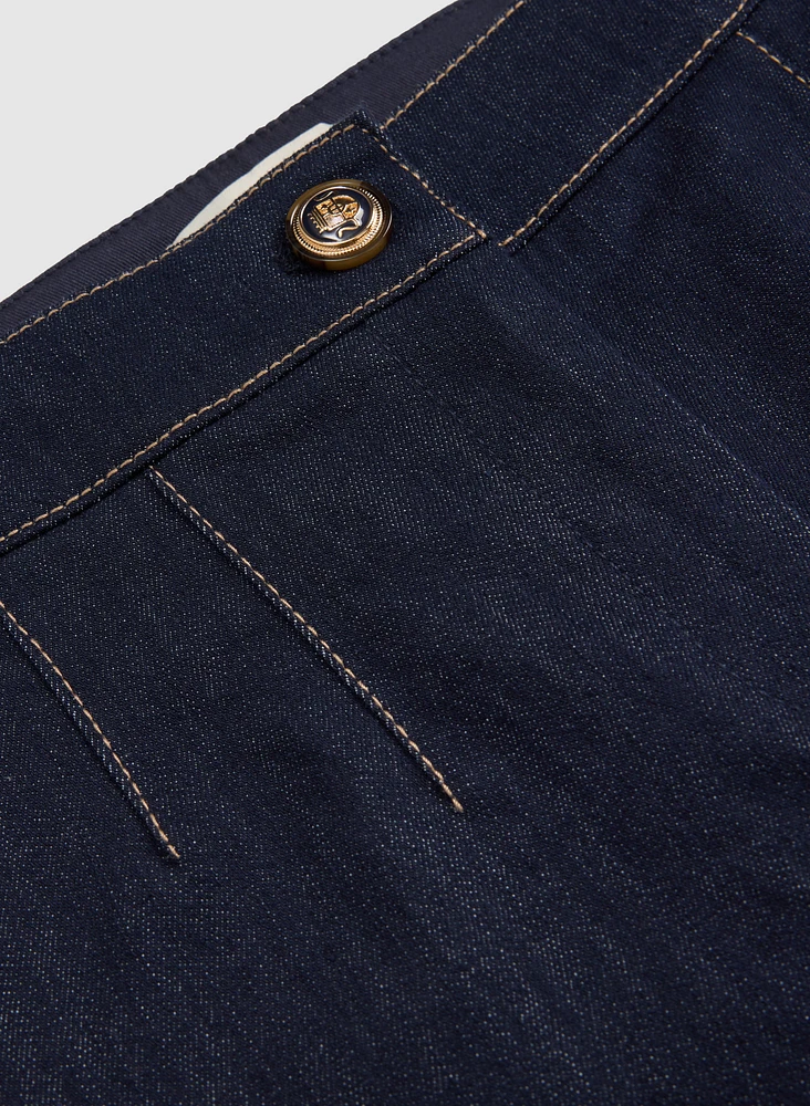 Pantalon Emma en denim à jambe étroite