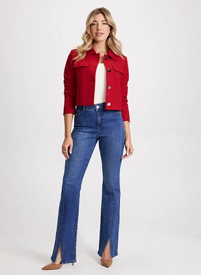 Flared Split Hem Jeans