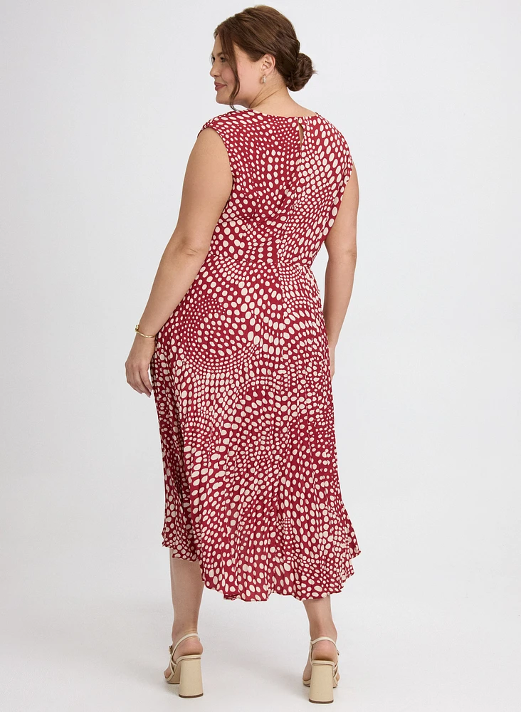 Polka Dot Plissé Dress