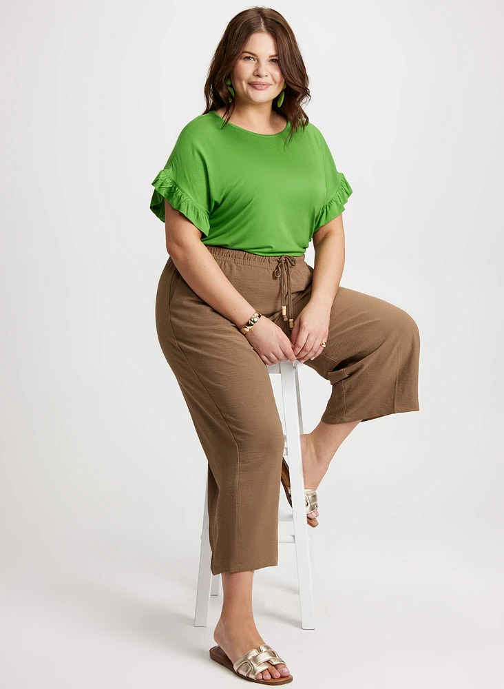 Ruffled Sleeve T-Shirt