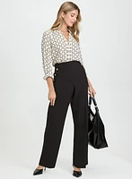 Geometric Button-Down Blouse