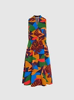 Robe tropicale à cordon de serrage