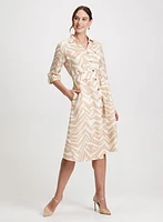 Robe boutonnée en mélange de lin