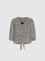 Geometric Chiffon Blouse