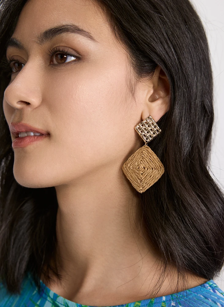 Square Raffia Earrings