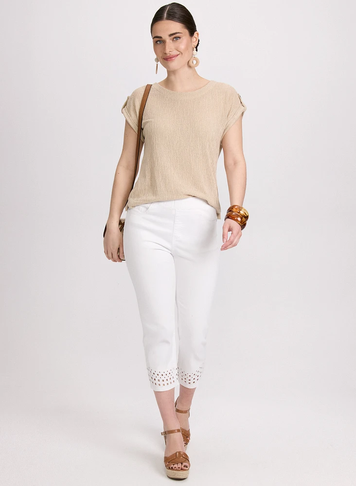 Knit Rolled Sleeve Top