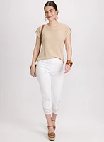 Knit Rolled Sleeve Top