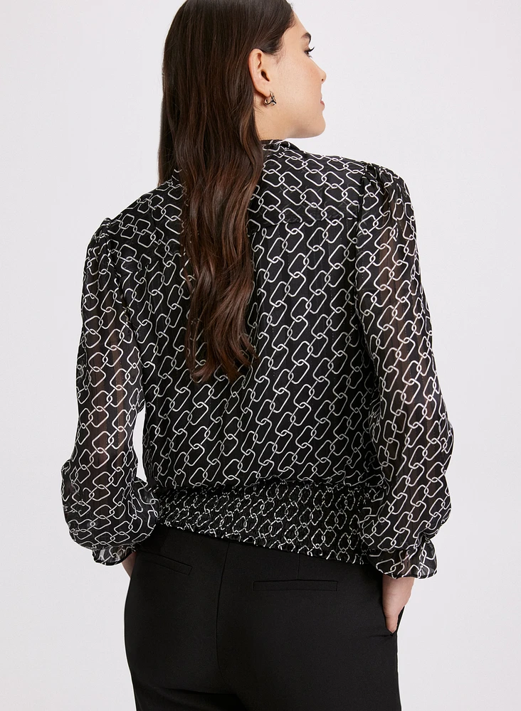 Chain Link Print Blouse