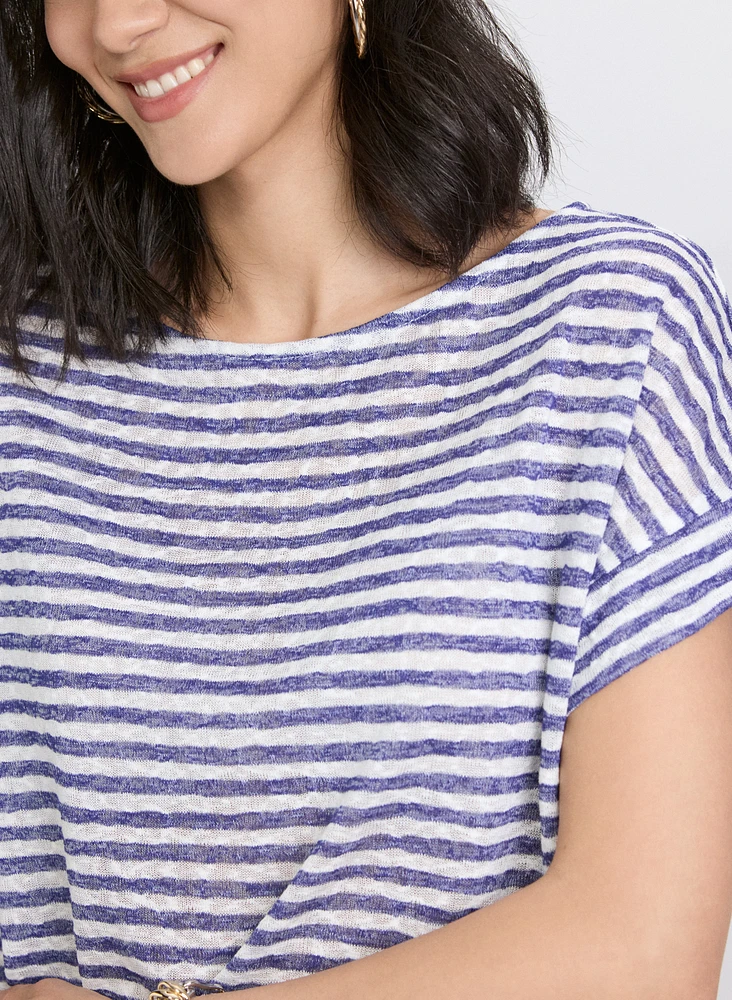 Striped Drawstring Top