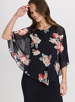Robe à superposition en chiffon floral