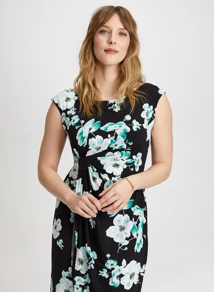 Floral Print Gathered Dress