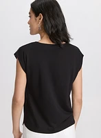 T-shirt à détail en dentelle