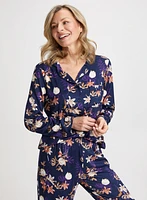 Ensemble pyjama haut et pantalon à motif floral