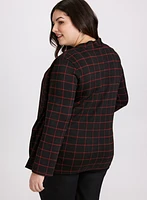 Plaid Knit Fooler Top