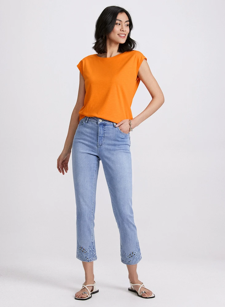 T-shirt à boutons métalliques