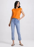 T-shirt à boutons métalliques