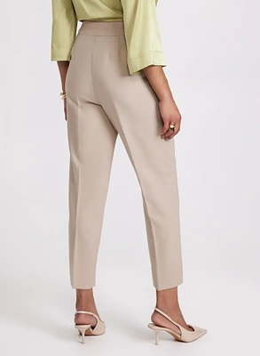 Pleated Waist Slim-Leg Pants