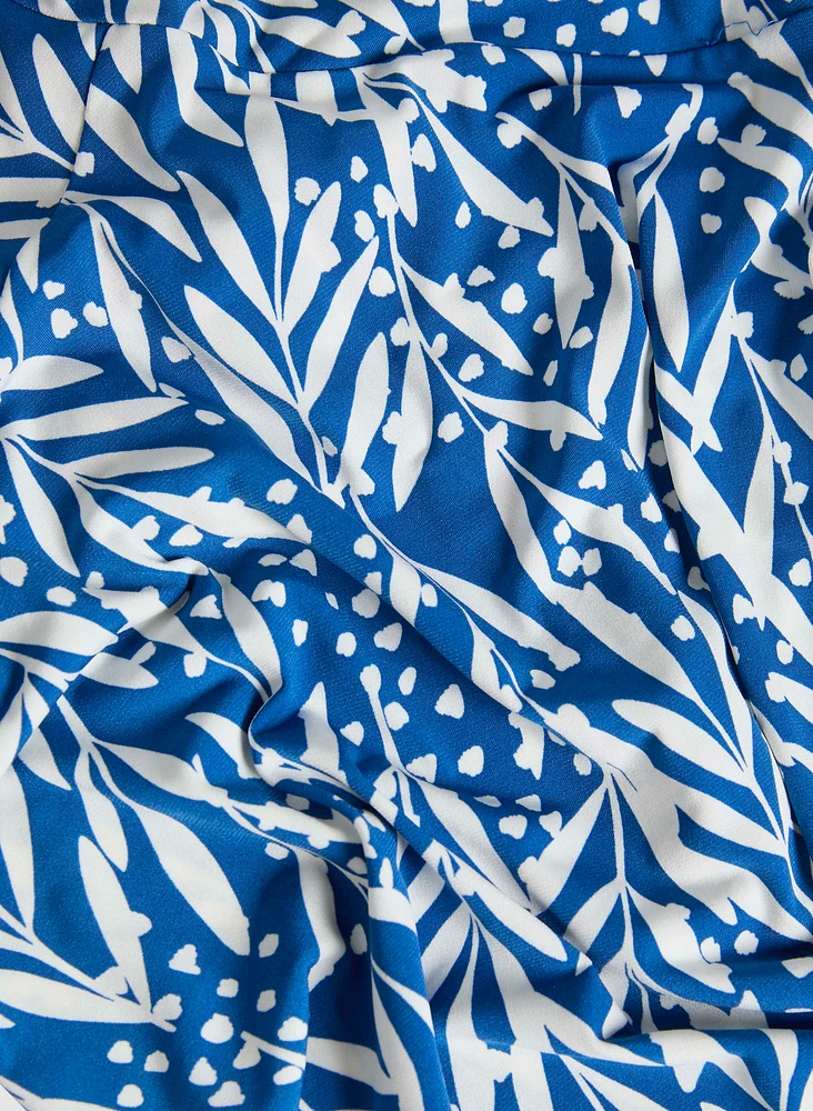 Printed V-Neck Jersey Dress