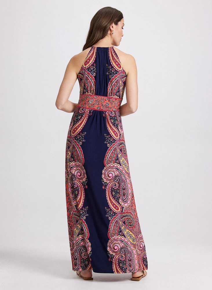 Paisley Placement Print Dress