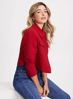 Cropped Button Down Jacket