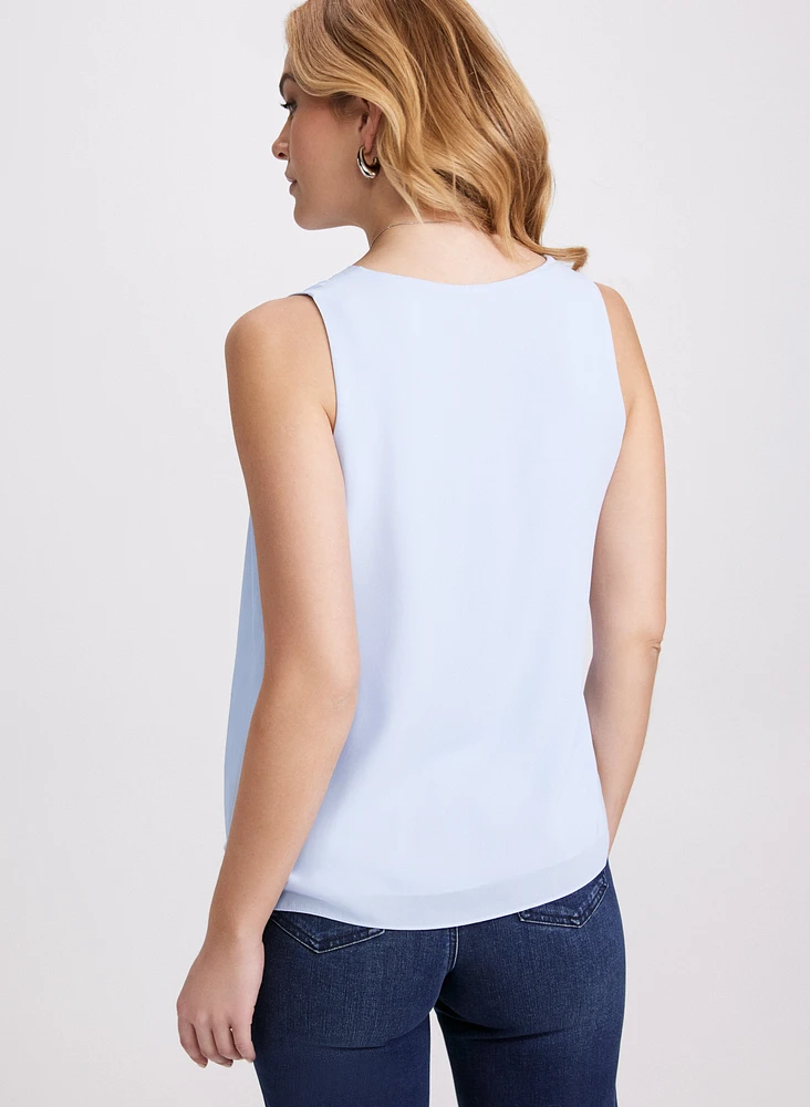 Sleeveless V-Neck Blouse