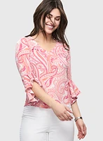 Paisley 3/4 Bell Sleeve Top