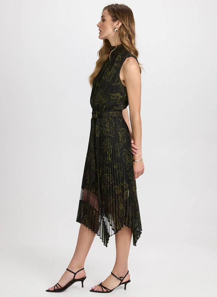 Floral Mock Neck Dress