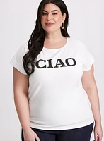 'Ciao' Cotton & Modal T-Shirt