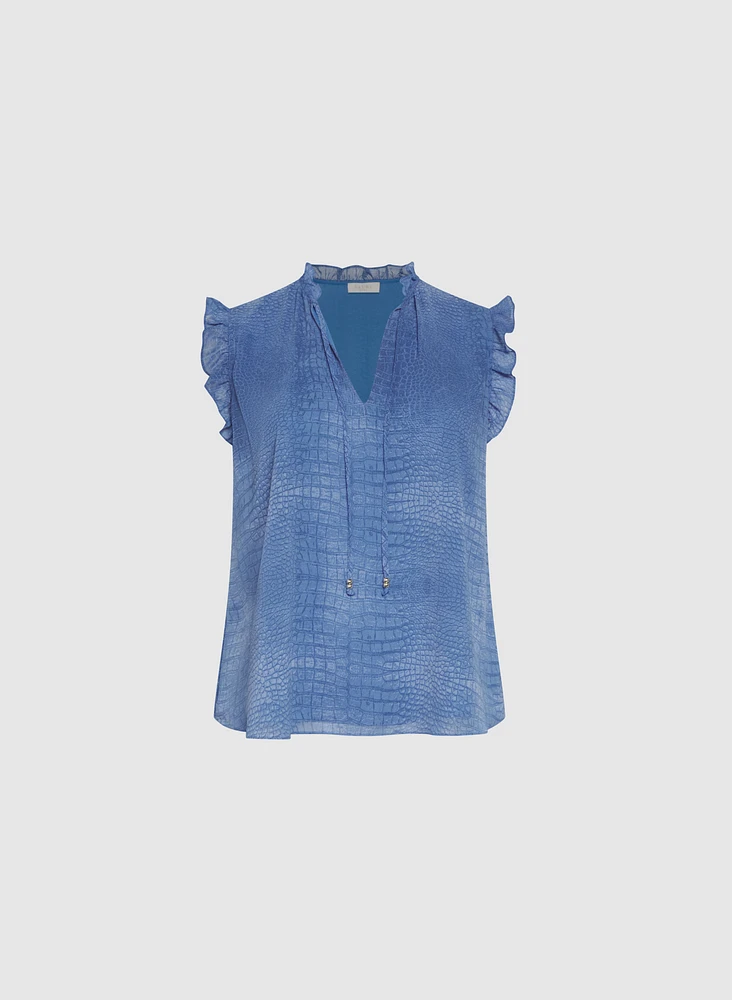 Snake Print Chiffon Blouse