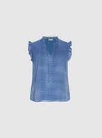 Snake Print Chiffon Blouse