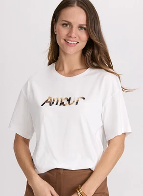 Embellished Script T-Shirt