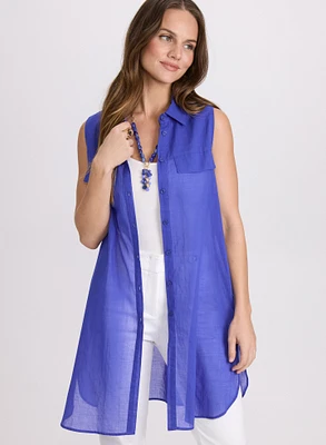 Voile Button-Down Blouse