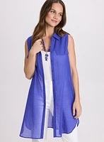 Voile Button-Down Blouse