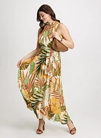 Robe maxi à motif tropical