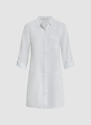 Linen Blend Button-Down Tunic