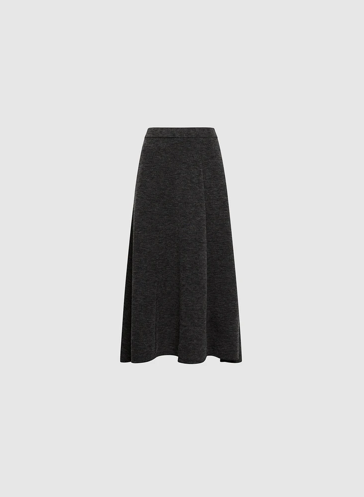 Asymmetric Hem Midi Skirt