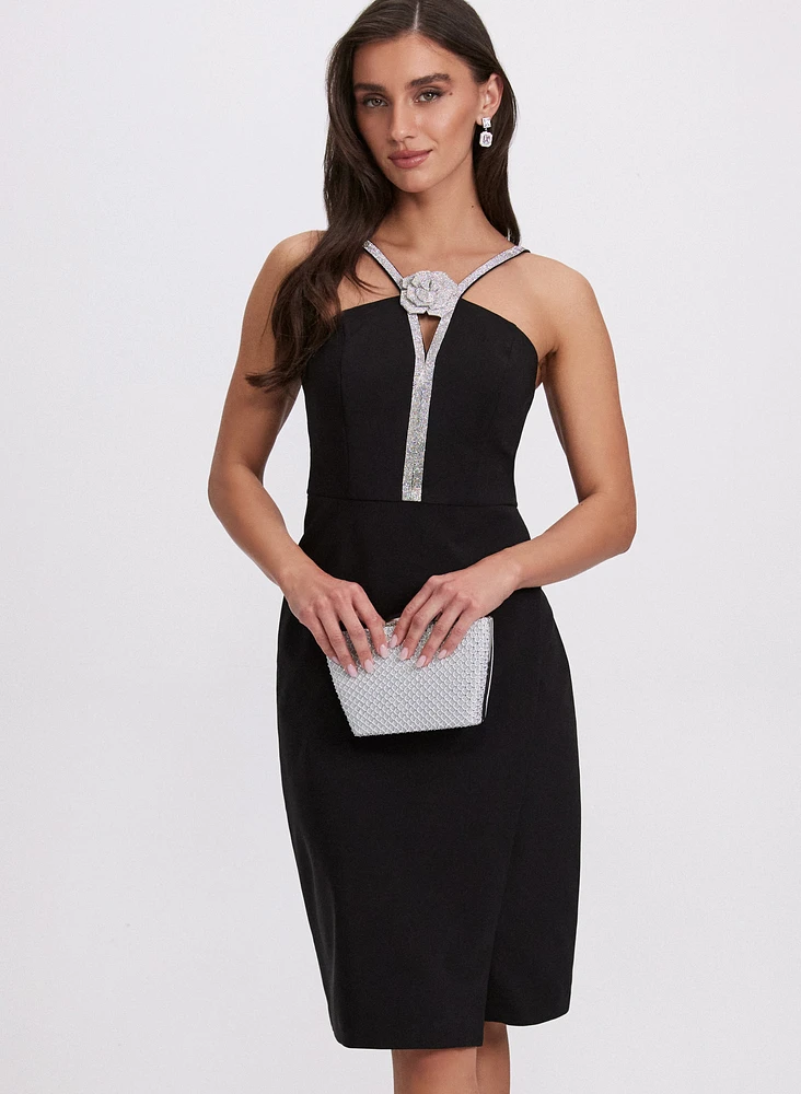 Rhinestone Trim Dress